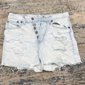 American Eagle Outfitters Light Wash Distressed Jean Shorts